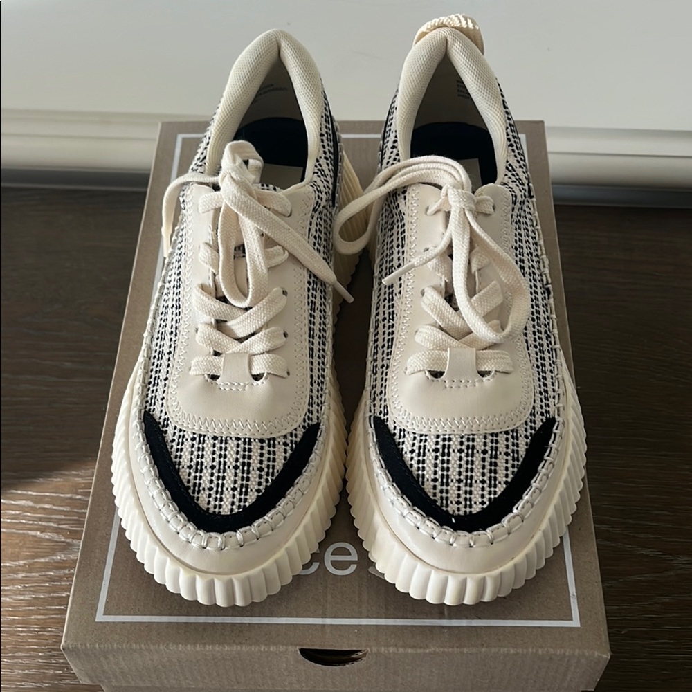 Dolce Vita Black and Cream Athletic Shoes